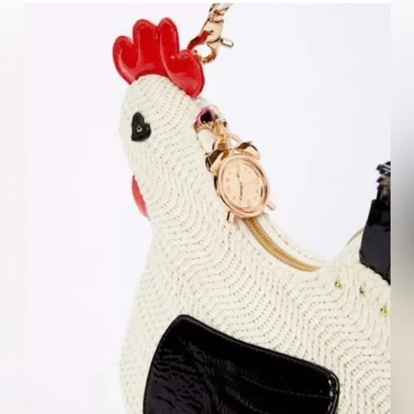 RARE NIP Betsey Johnson Wing Man Rooster 🐔 👜 in orginal packaging Collectors pc. - Picture 5 of 12